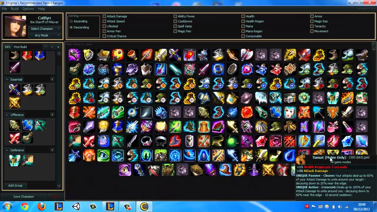 graphic image of the item set tool